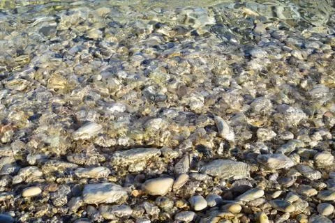 Shingle beach in Greece Stock Photos