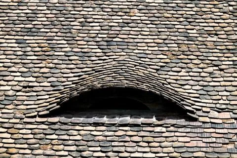 Shingles on an old house Foto stock