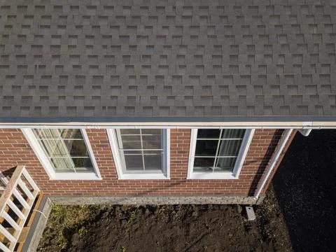 Shingles texture - close up view of asphalt roofing shingles Stock Photos