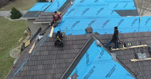 Shingling Roof05 Stock Footage 157643684