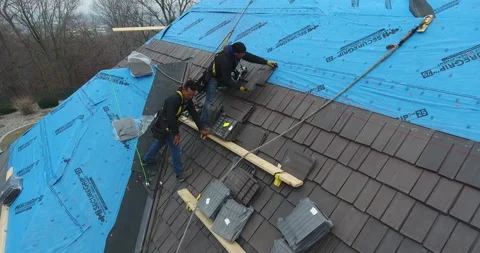 Shingling Roof09 Stock Footage 157645440