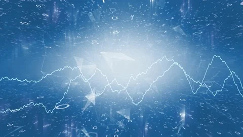 Shining 3d binary numbers with business line graphs Stock Footage 229696575