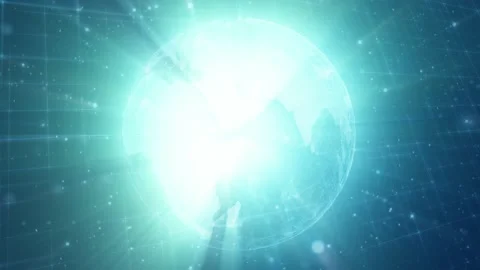 Shining 3d Digital earth globe rotation 動画素材 228736499