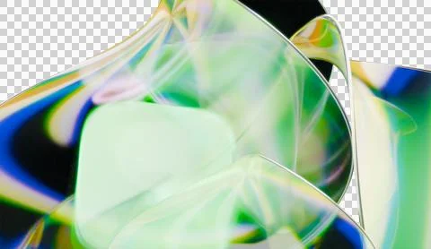Shining 3d render of abstract iridescent glass background made with 3d softwa Stock Illustration