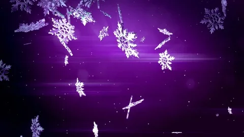 Shining 3d snowflakes float in air on a purple background. Use as animated Stock Footage 81660375