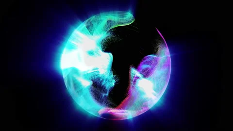 Shining abstract Sphere on black Stock Footage 91814257