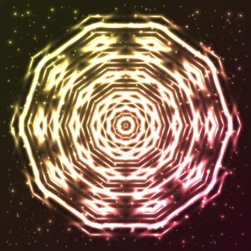 Shining abstract star snowflake Stock Illustration