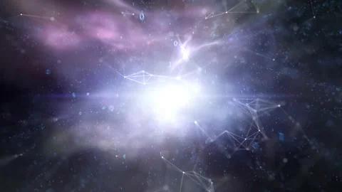 Shining abstract universe with binary numbers animation Stock Footage 229485920