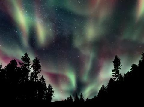 Shining aurora Stock Photos