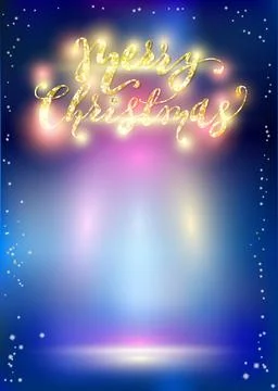 Shining Backdrop with Lettering and Lights. Vector design for Christmas and N Stock Illustration