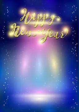Shining Backdrop with Lettering and Lights. Vector design for Christmas and N Stock Illustration