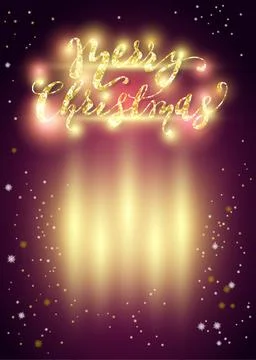 Shining Backdrop with Lettering and Lights. Vector design for Christmas and N Stock Illustration