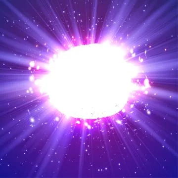 Shining banner explosion with particles Stock Illustration