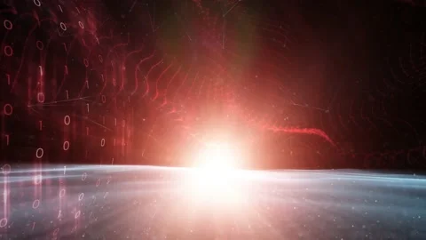 Shining binary numbers cyber space background Vídeos de archivo 228735322