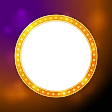 Shining blank circle retro light banner Shining blank circle retro light b... Stock Photos