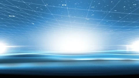 Shining blue binary code on wavy background Vídeos de archivo 228739598