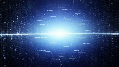 Shining blue binary numbers cyberspace 動画素材 229848791