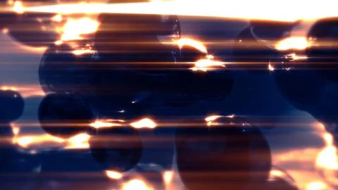 Shining blue dense gentle forms particles - dark bokeh backdrop Stock Illustration