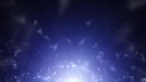 Shining blue geometric digital lines dots technology loop motion Stock Footage 345054911
