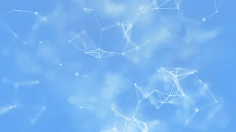 Shining blue lines dots technology background Stock Footage 229485977