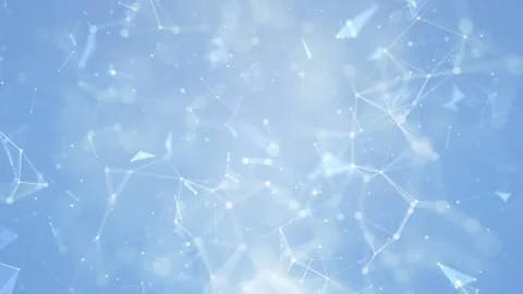 Shining blue lines dots triangles technology loop background Video stock 334808516