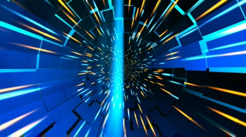 Shining Blue Tunnel - Motion Graphic 52 (HD) Stock Footage
