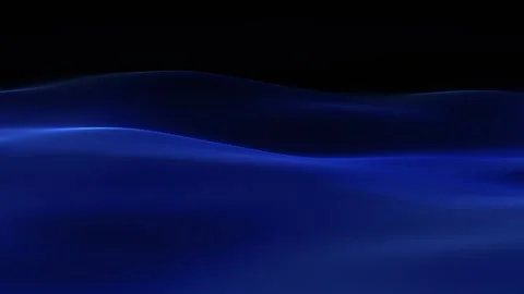 Shining blue wave field flowing smoothly on black background 스톡 동영상 347351684