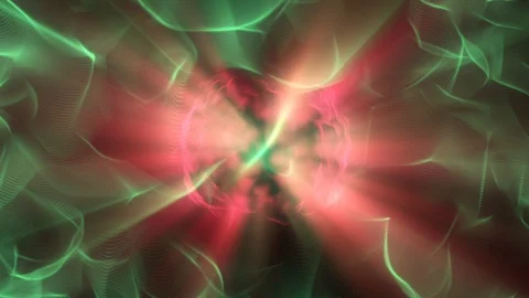 Shining Boiling Red Green Globe Cosmic Abstract Motion Background Loop Stock Footage 101295934