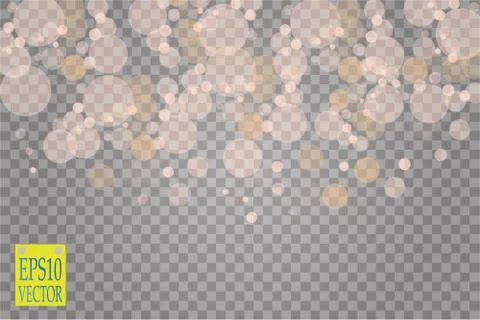 Shining bokeh isolated on transparent background. Christmas concept Stock Illustration