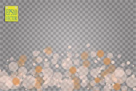 Shining bokeh isolated on transparent background. Christmas concept Stock Illustration