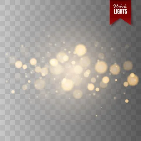 Shining bokeh isolated on transparent background Stock Illustration