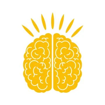 Shining brain. Mind, creativity, knowledge and business success. Stock Illustration