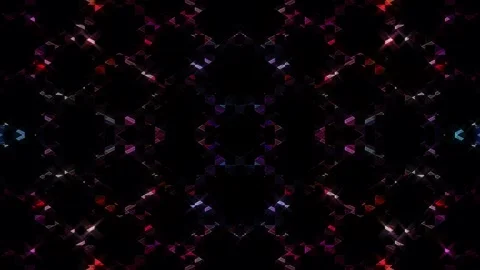 Shining bright light of subtle colorful movements with dots, black background Video stock 255726142