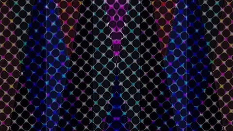 Shining bright light of subtle colorful movements with dots, black background Video stock 310331026