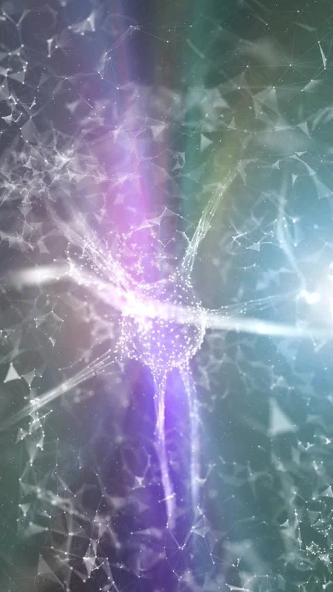 Shining bright vertical background with glowing nerve cell animation Stock Footage 345524470