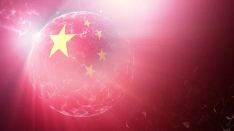 Shining china flag sphere rotation 動画素材 228734682