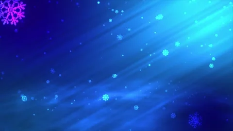 Shining christmas tree with falling snowflakes on the blue background Stock Footage 323788917