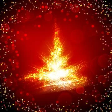 Shining christmas tree Illustrazione stock