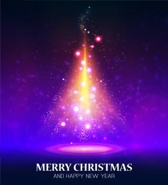 Shining Christmas tree. Stock Illustration