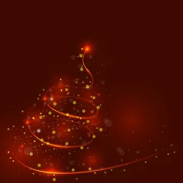 Shining christmas tree, the magic christmas tree, shinny christmas tree.Happy Stock Illustration