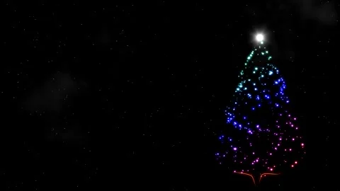 Shining christmas tree motion graphics with night background Stock Footage 144803457