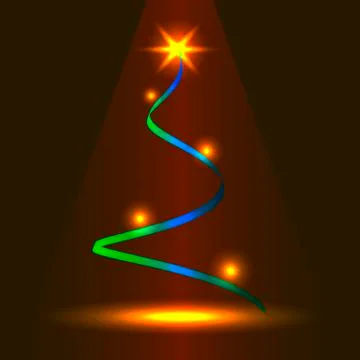 Shining Christmas tree. Vector illustration eps 10. Stock Illustration