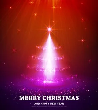 Shining Christmas tree. Vector illustration Stock Illustration