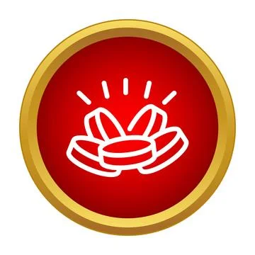 Shining coins icon symbolizing winning and jackpot in gambling Stock Illustration