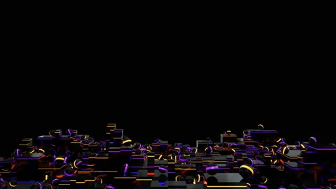 Shining colorful balls bouncing on the cubes. Stock Footage 143392621