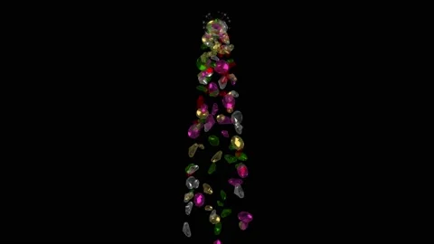 Shining colourful diamonds cascade motion graphics with night background Stock Footage 150651789