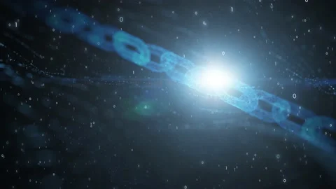 Shining computer network with chain rotation Vídeos de archivo 228088786