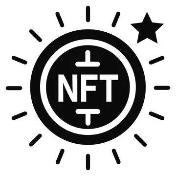 Shining crypto art coin nft token icon Stock Illustration