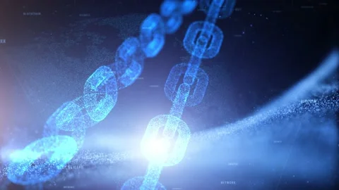 Shining cryptocurrency blockchain chains background 動画素材 228092838