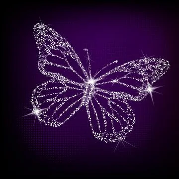 Shining crystal butterfly. Vector illustration Stock Illustration